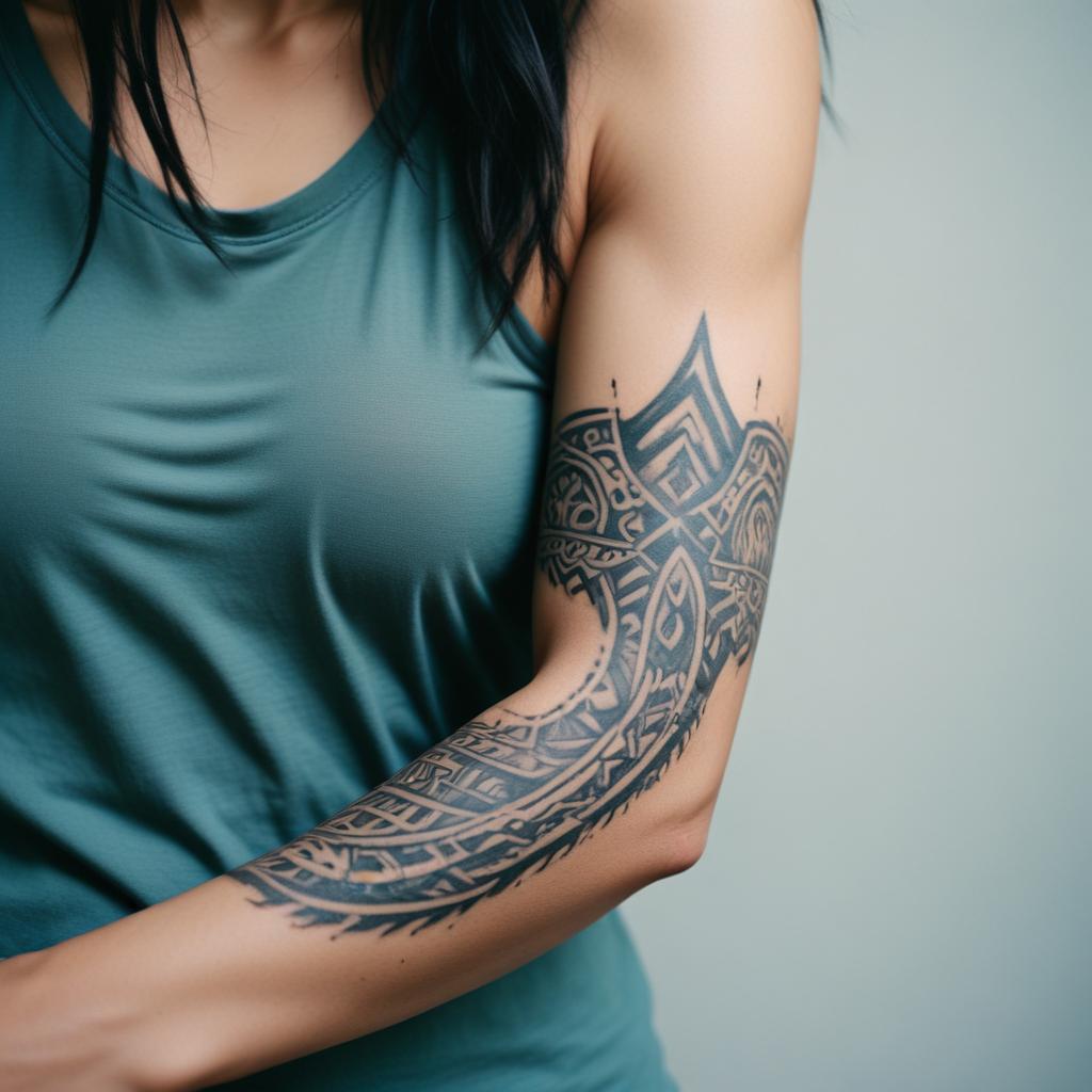 Tatuagem Tribal no Braço Feminino