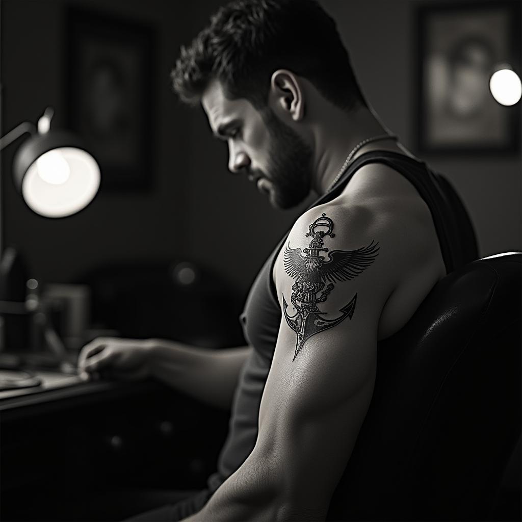 tatuagem masculina no braço  