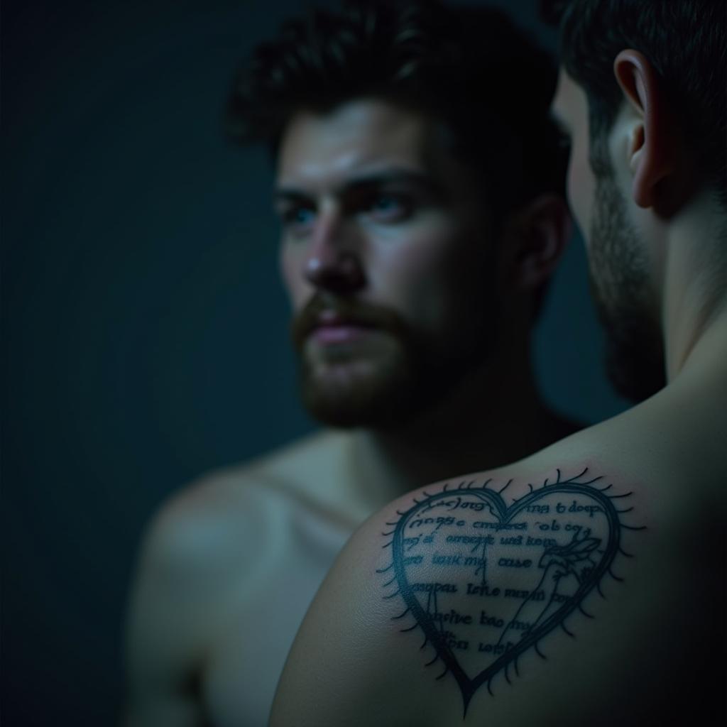 Tatugaem Masculina: Tatuagem no Ombro de coraçao