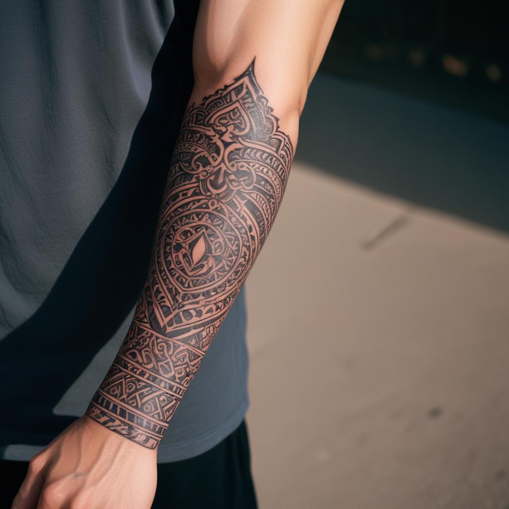 Tatuagem Tribal no Antebraço Masculina

