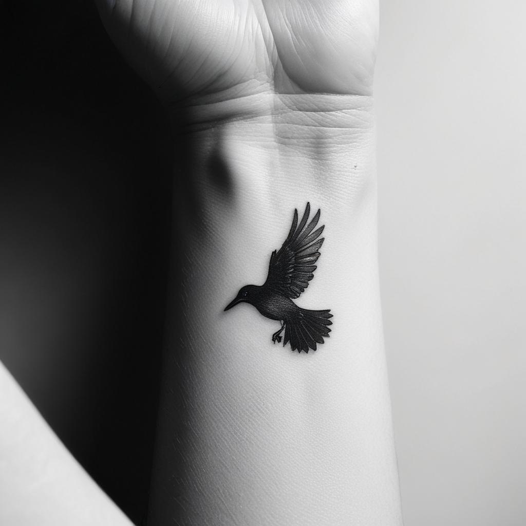 Tatuagem Minimalista de Animal no Pulso Masculino

