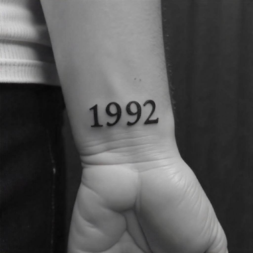 Tatuagem Pequena no Pulso com a data de 1992