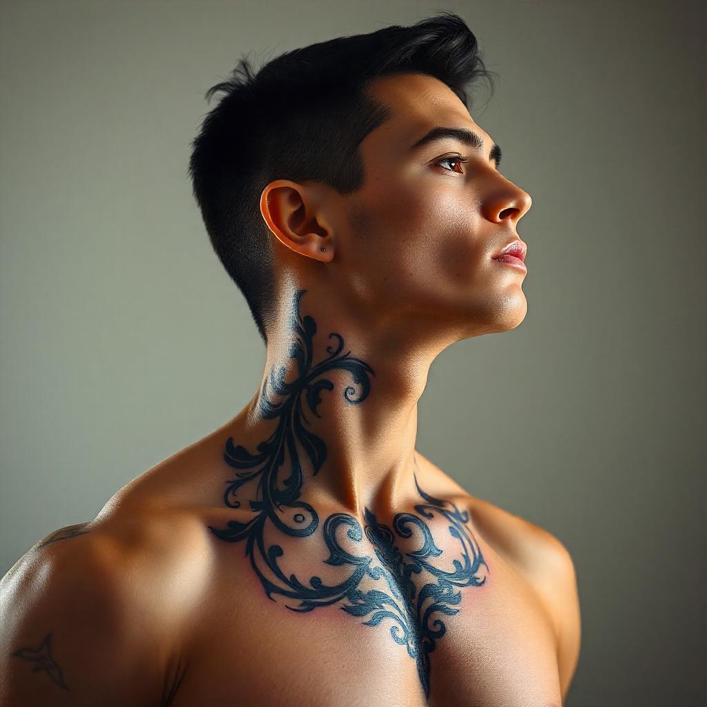 Tatuagem no Pescoço Masculino