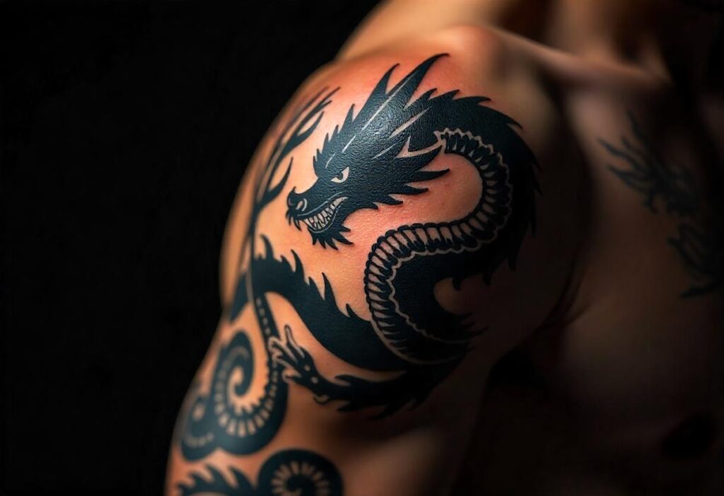 Tatuagem Masculina de Dargão no Braço