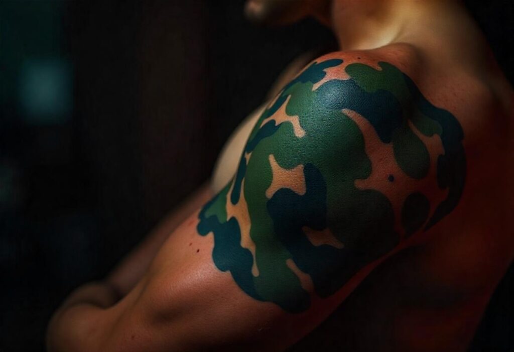 Tatuagem Camo no Brarço Masculino