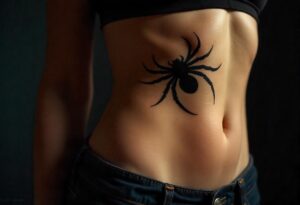 Tatuagem de Aranha na Costela Feminina