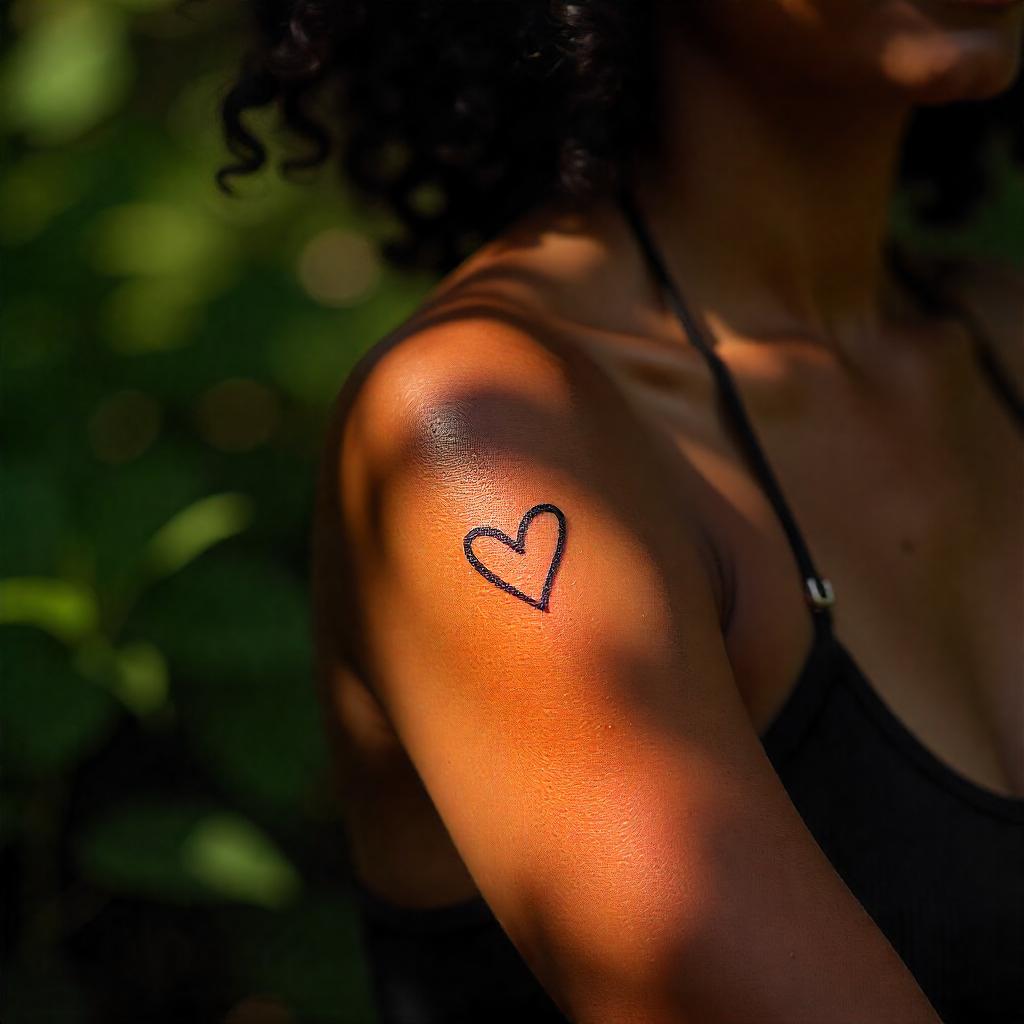 Tatuagem Feminina Pequena de Coração no Antebraço