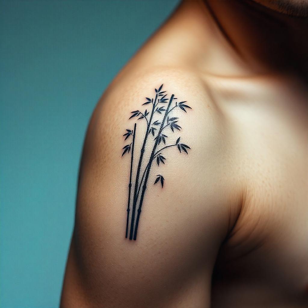 Tatuagem Minimalista Japonesa no Braço Masculino