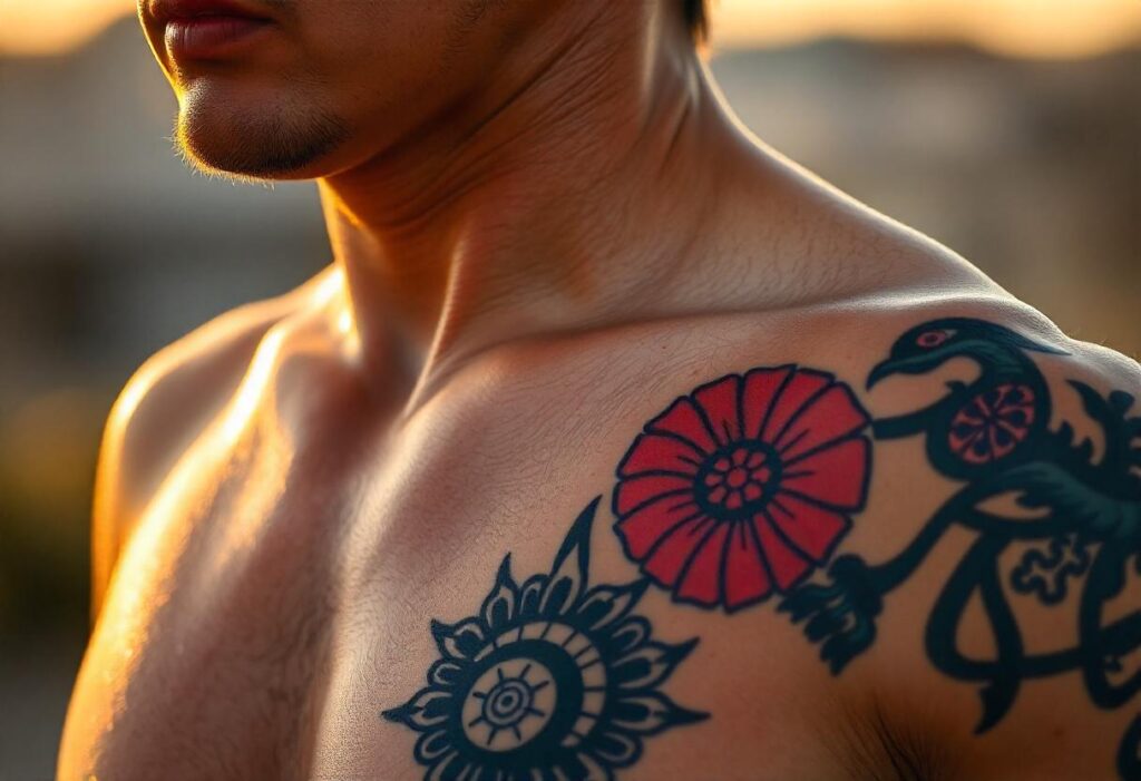 Tatuagem Japonesa no Peito Masculino