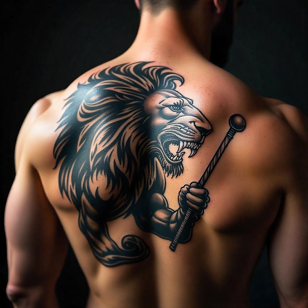 Tatuagem Masculina de Hércules nas Costas 